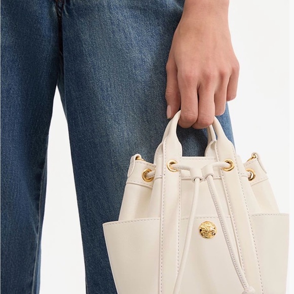 Veronica Beard Mini Goody Leather Bucket Bag in White NWT - Picture 6 of 8